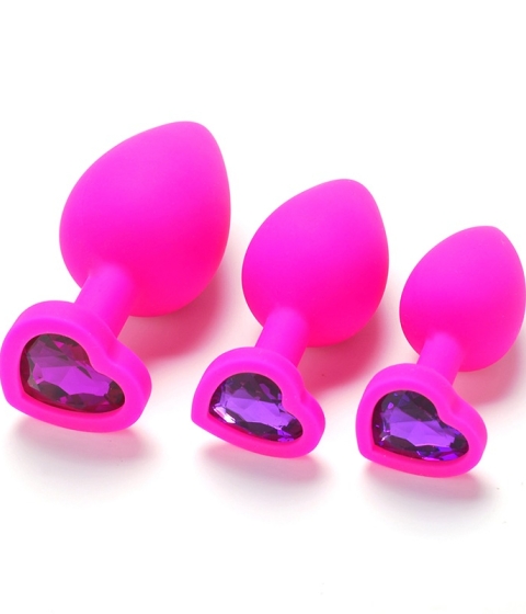 Heart Shaped Silicone butt plug (S)70mm