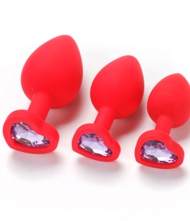 Heart Shaped Silicone butt plug (S)70mm