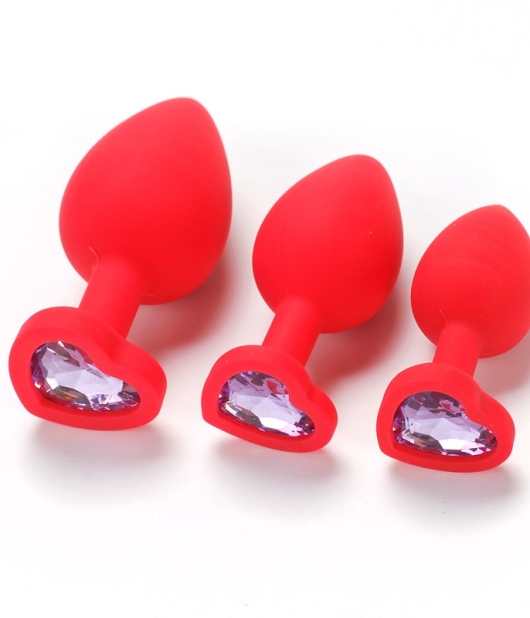 Heart Shaped Silicone butt plug (S)70mm