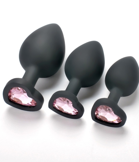 Heart Shaped Silicone butt plug Medium 80mm