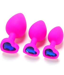 Heart Shaped Silicone butt plug Medium 80mm