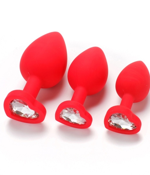 Heart Shaped Silicone butt plug Medium 80mm