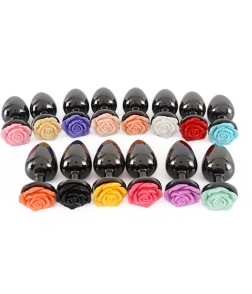 Rose Gun Metal butt plug (S)70mm